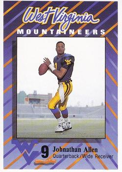 1991 West Virginia Mountaineers Program Cards #2 Johnathan Allen Front