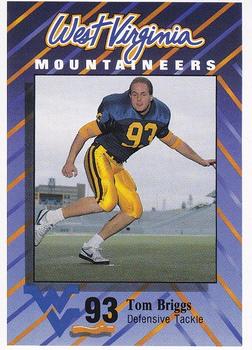 1991 West Virginia Mountaineers Program Cards #7 Tom Briggs Front