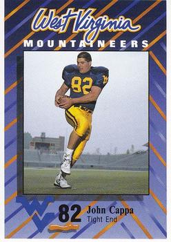 1991 West Virginia Mountaineers Program Cards #8 John Cappa Front