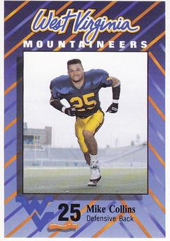 1991 West Virginia Mountaineers Program Cards #9 Mike Collins Front