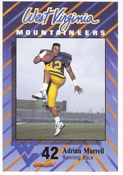 1991 West Virginia Mountaineers Program Cards #25 Adrian Murrell Front