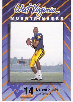 1991 West Virginia Mountaineers Program Cards #36 Darren Studstill Front