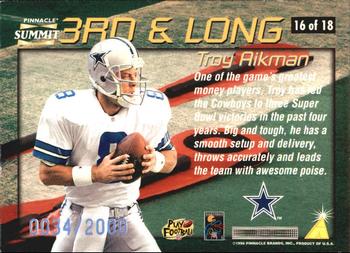 1996 Summit - Third and Long #16 Troy Aikman Back