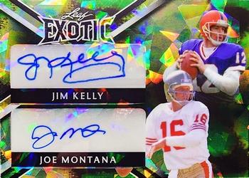 2023 Leaf Exotic - Dual Autographs Crystal Chameleon #DA-8 Jim Kelly / Joe Montana Front