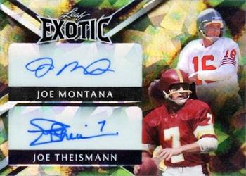 2023 Leaf Exotic - Dual Autographs Crystal Chameleon #DA-9 Joe Montana / Joe Theismann Front