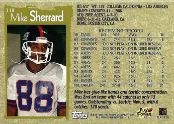 1996 Topps #338 Mike Sherrard Back