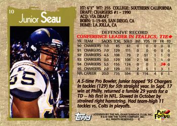 1996 Topps #10 Junior Seau Back