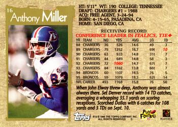 1996 Topps #16 Anthony Miller Back