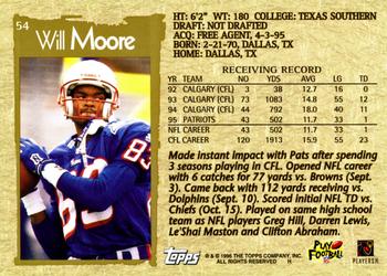 1996 Topps #54 Will Moore Back