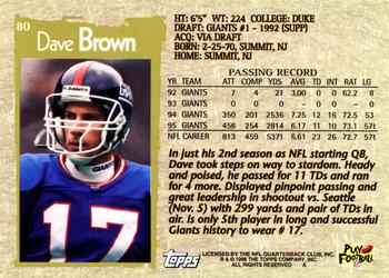 1996 Topps #80 Dave Brown Back