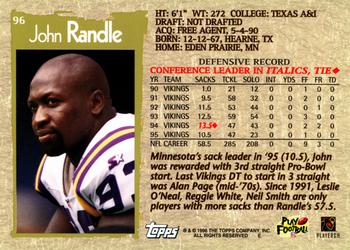 1996 Topps #96 John Randle Back