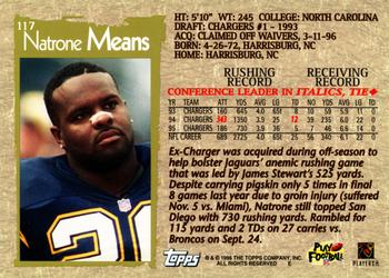 1996 Topps #117 Natrone Means Back