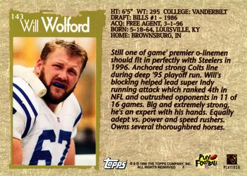 1996 Topps #143 Will Wolford Back