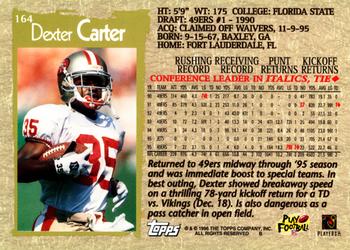 1996 Topps #164 Dexter Carter Back