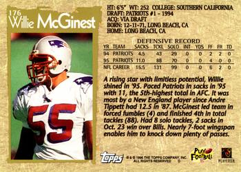 1996 Topps #176 Willie McGinest Back
