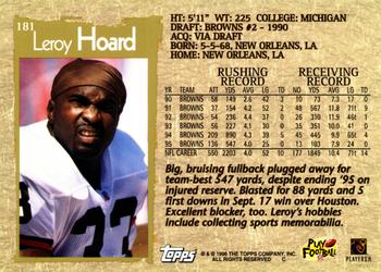 1996 Topps #181 Leroy Hoard Back