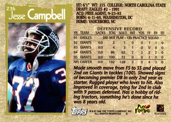 1996 Topps #236 Jesse Campbell Back