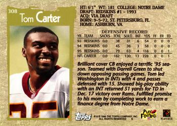1996 Topps #308 Tom Carter Back