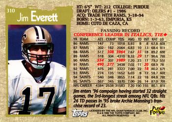 1996 Topps #310 Jim Everett Back