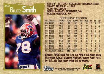 1996 Topps #340 Bruce Smith Back