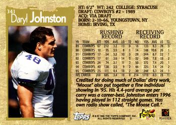 1996 Topps #341 Daryl Johnston Back