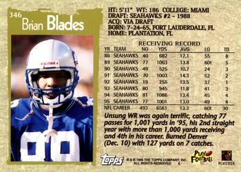1996 Topps #346 Brian Blades Back