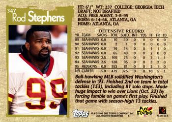 1996 Topps #347 Rod Stephens Back