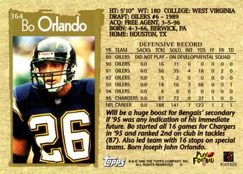 1996 Topps #364 Bo Orlando Back