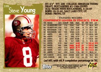 1996 Topps #370 Steve Young Back
