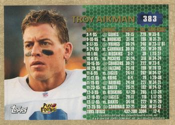 1996 Topps #383 Troy Aikman Back