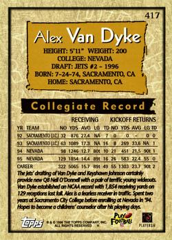 1996 Topps #417 Alex Van Dyke Back