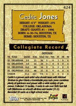 1996 Topps #424 Cedric Jones Back
