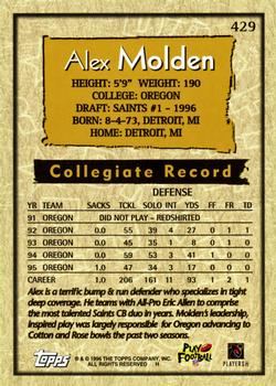 1996 Topps #429 Alex Molden Back