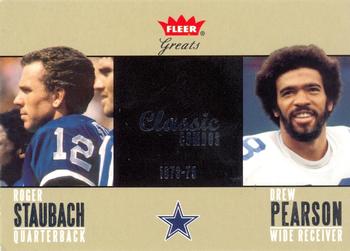 2004 Fleer Greats of the Game - Classic Combos #4 CC Roger Staubach / Drew Pearson Front