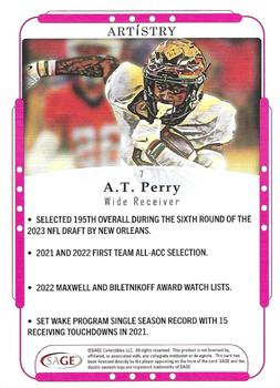 2023 SAGE Artistry - Silver #7 A.T. Perry Back