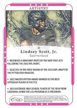 2023 SAGE Artistry - Silver #85 Lindsey Scott Jr. Back