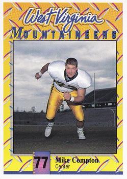 1992 West Virginia Mountaineers Program Cards #14 Mike Compton Front