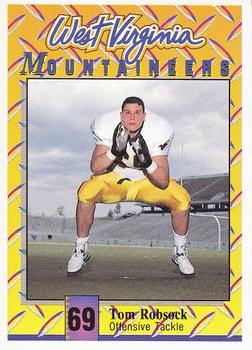 1992 West Virginia Mountaineers Program Cards #39 Tom Robsock Front