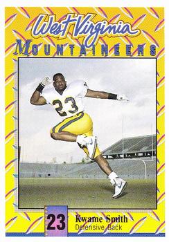 1992 West Virginia Mountaineers Program Cards #40 Kwame Smith Front