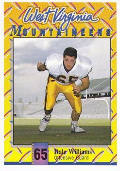 1992 West Virginia Mountaineers Program Cards #47 Dale Williams Front