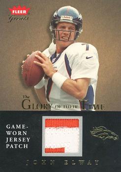 2004 Fleer Greats of the Game - Glory of Their Time Game Used Patch #GT-JE John Elway Front