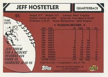 1996 Topps - 40th Anniversary Commemorative #25 Jeff Hostetler Back