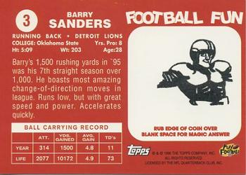 1996 Topps - 40th Anniversary Commemorative #3 Barry Sanders Back