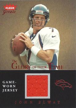 2004 Fleer Greats of the Game - Glory of Their Time Game Used Red #GT-JE John Elway Front