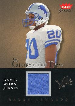 2004 Fleer Greats of the Game - Glory of Their Time Game Used Silver #GT-BS2 Barry Sanders Front