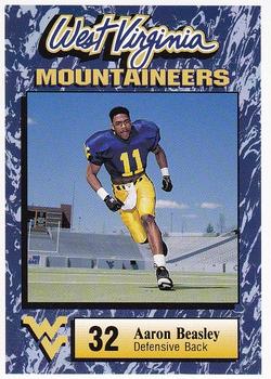 1993 West Virginia Mountaineers Program Cards #4 Aaron Beasley Front
