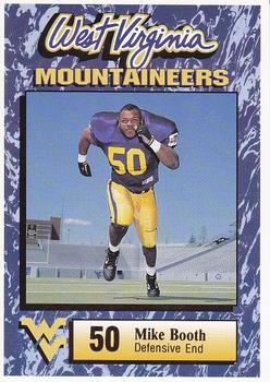 1993 West Virginia Mountaineers Program Cards #6 Mike Booth Front