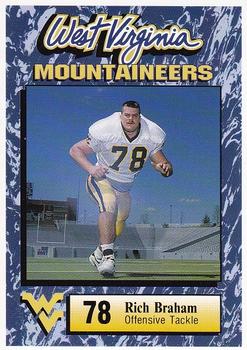 1993 West Virginia Mountaineers Program Cards #7 Rich Braham Front