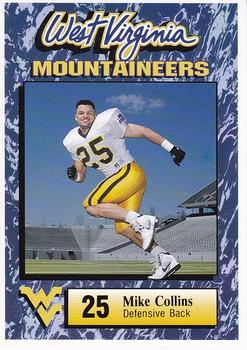 1993 West Virginia Mountaineers Program Cards #9 Mike Collins Front