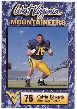 1993 West Virginia Mountaineers Program Cards #11 Calvin Edwards Front